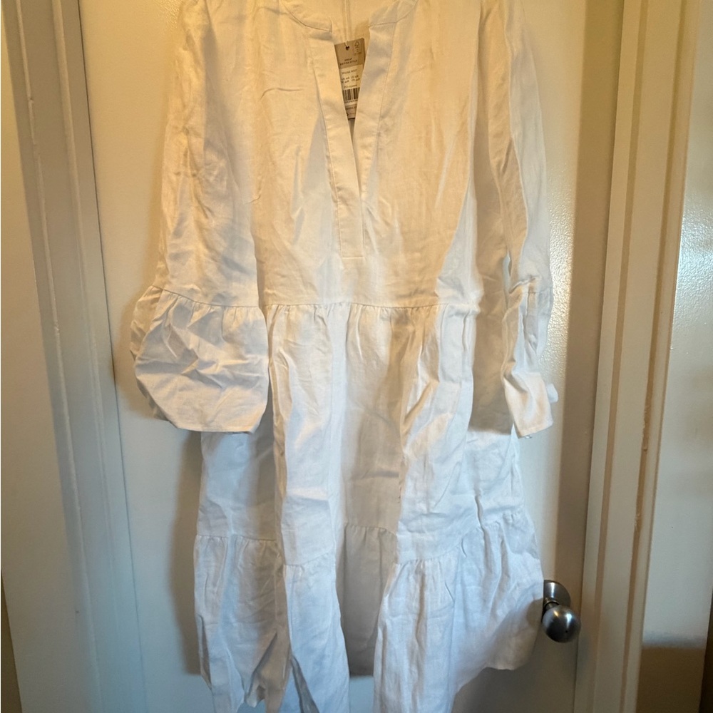 Boden Relaxed Linen Tiered Dress NWT